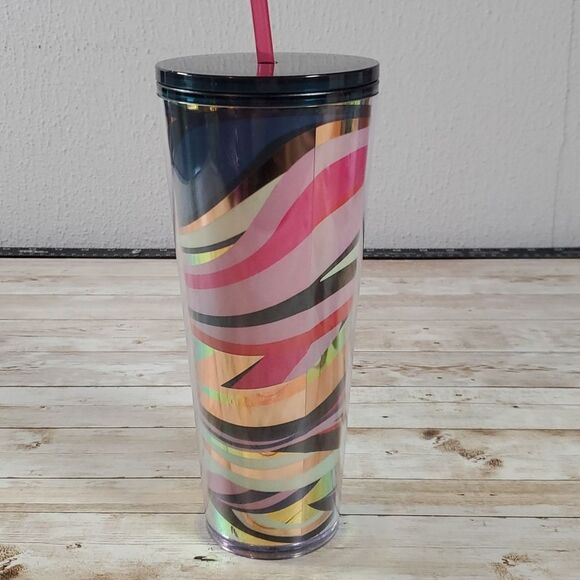 Starbucks Holiday 2021 Christmas Ribbon Iridescent Swirl Venti Cold Tumbler 24oz - Picture 3 of 6